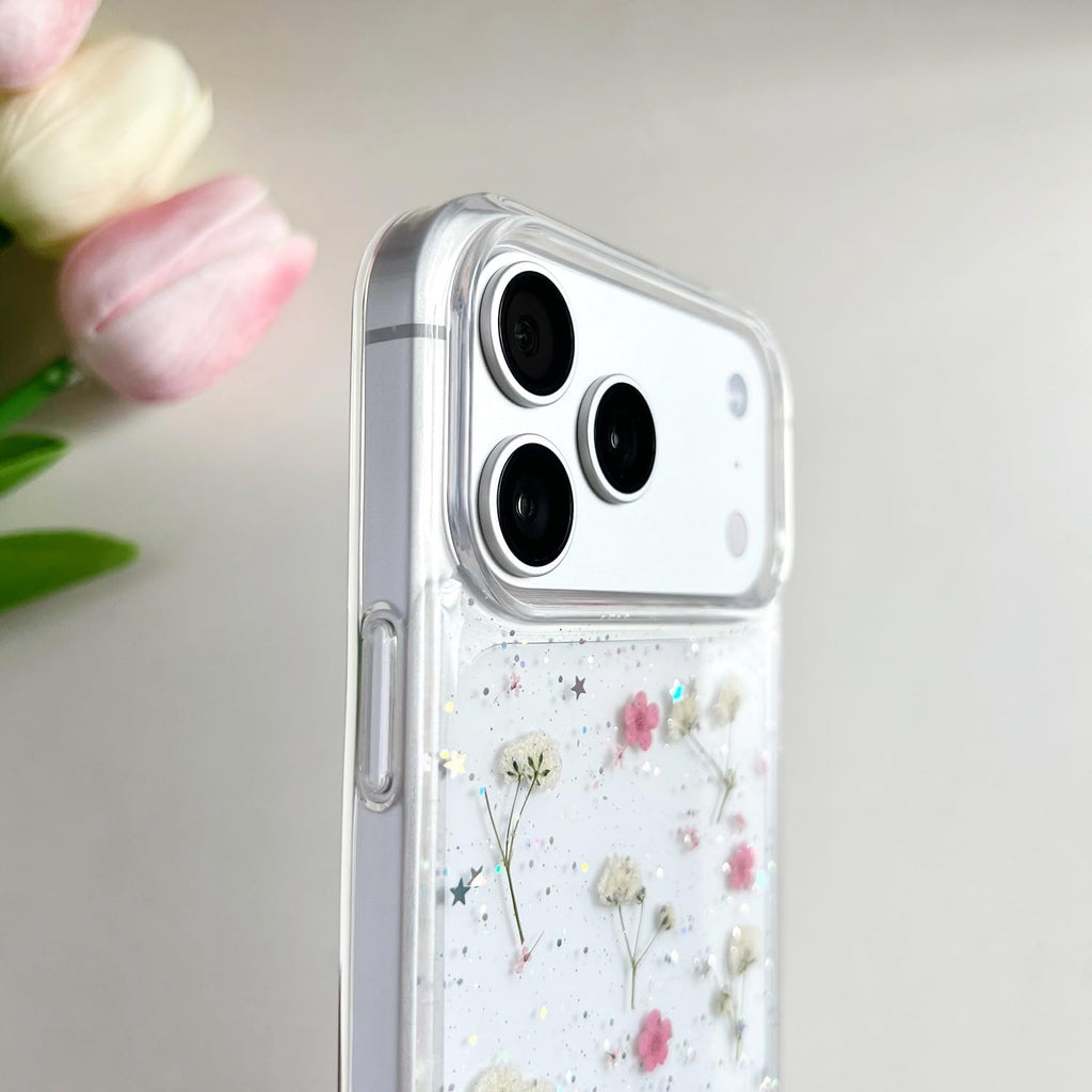 Real Handmade Dried Flower Clear TPU Phone Case