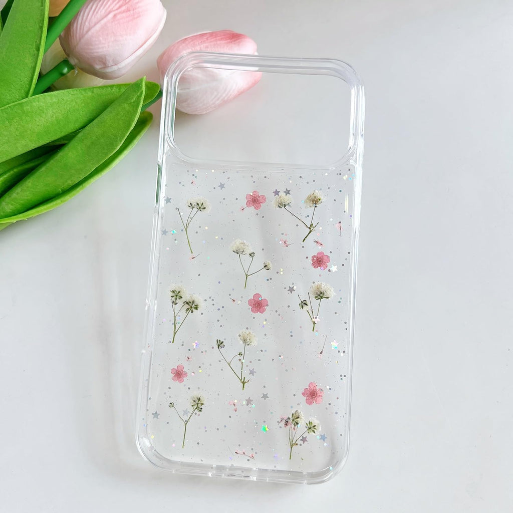 Real Handmade Dried Flower Clear TPU Phone Case