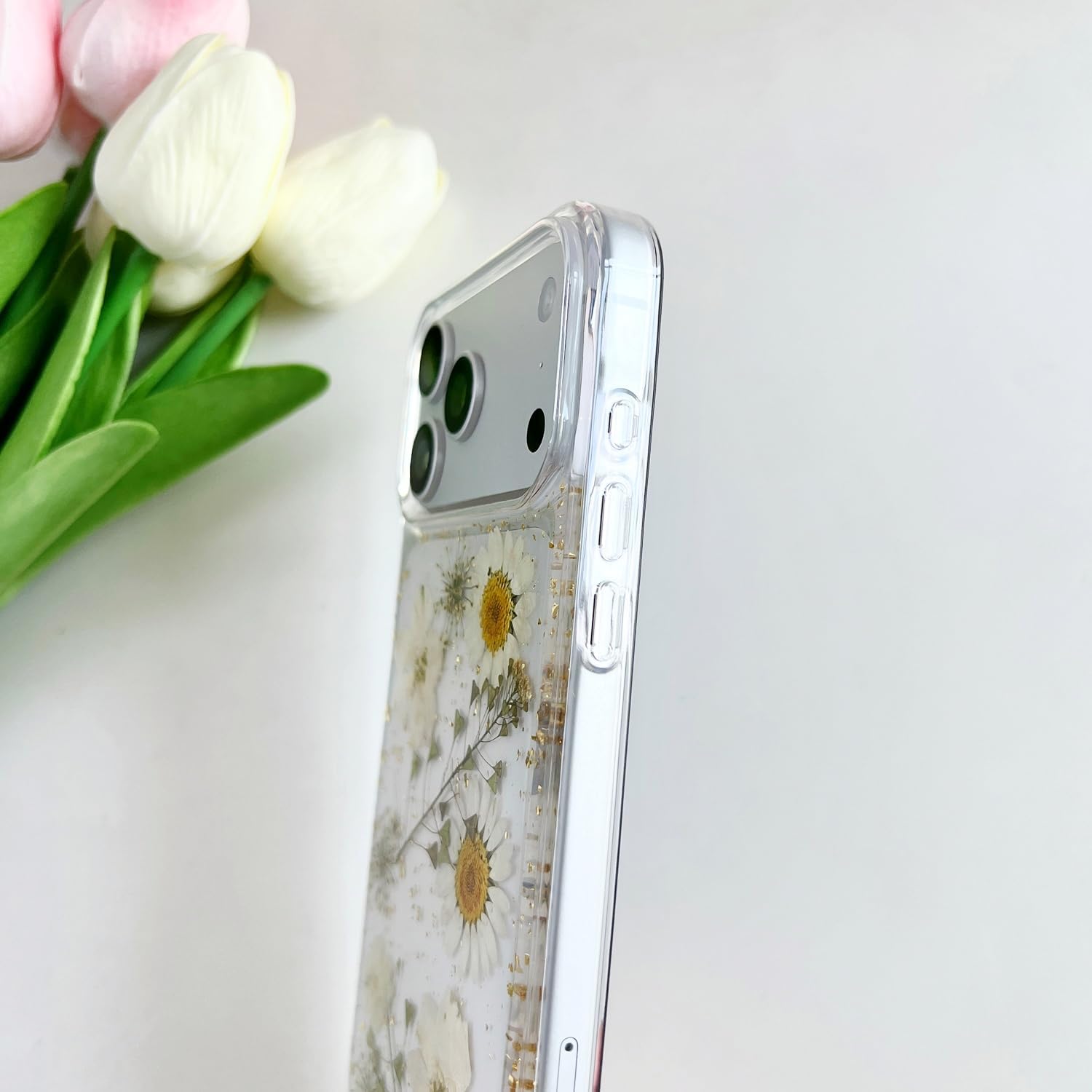 Handmade Real Dried Flower Clear TPU Phone Case