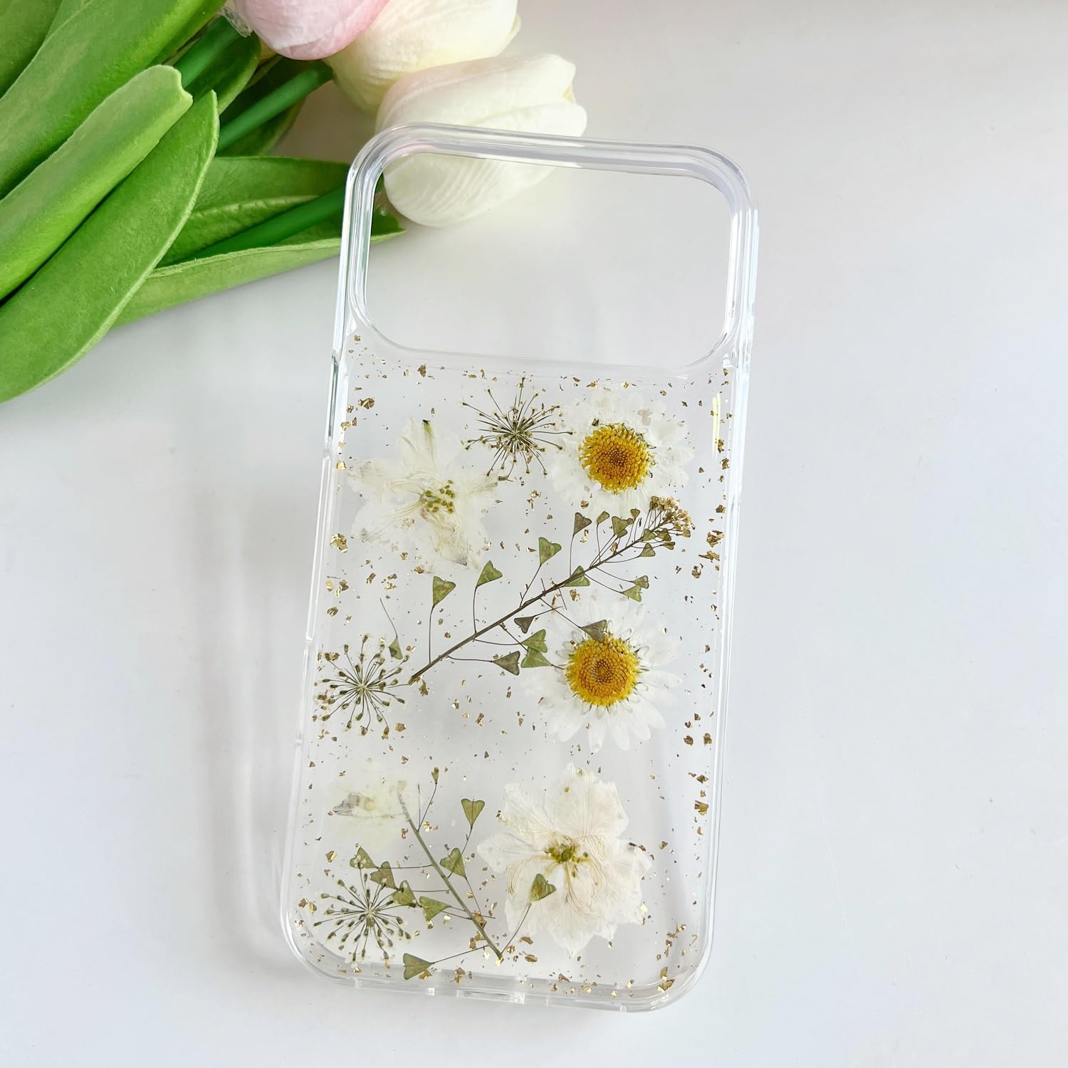 Handmade Real Dried Flower Clear TPU Phone Case