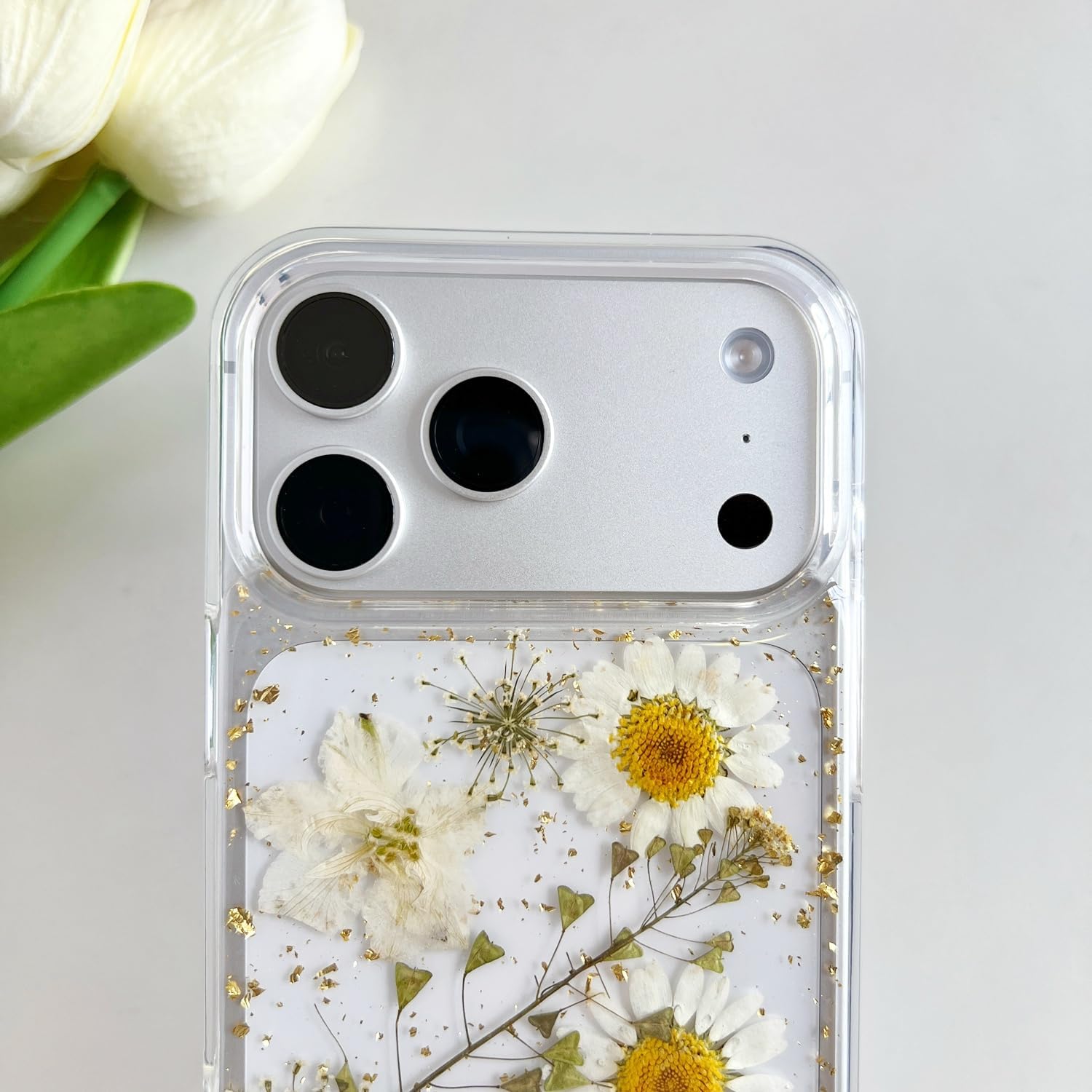Handmade Real Dried Flower Clear TPU Phone Case