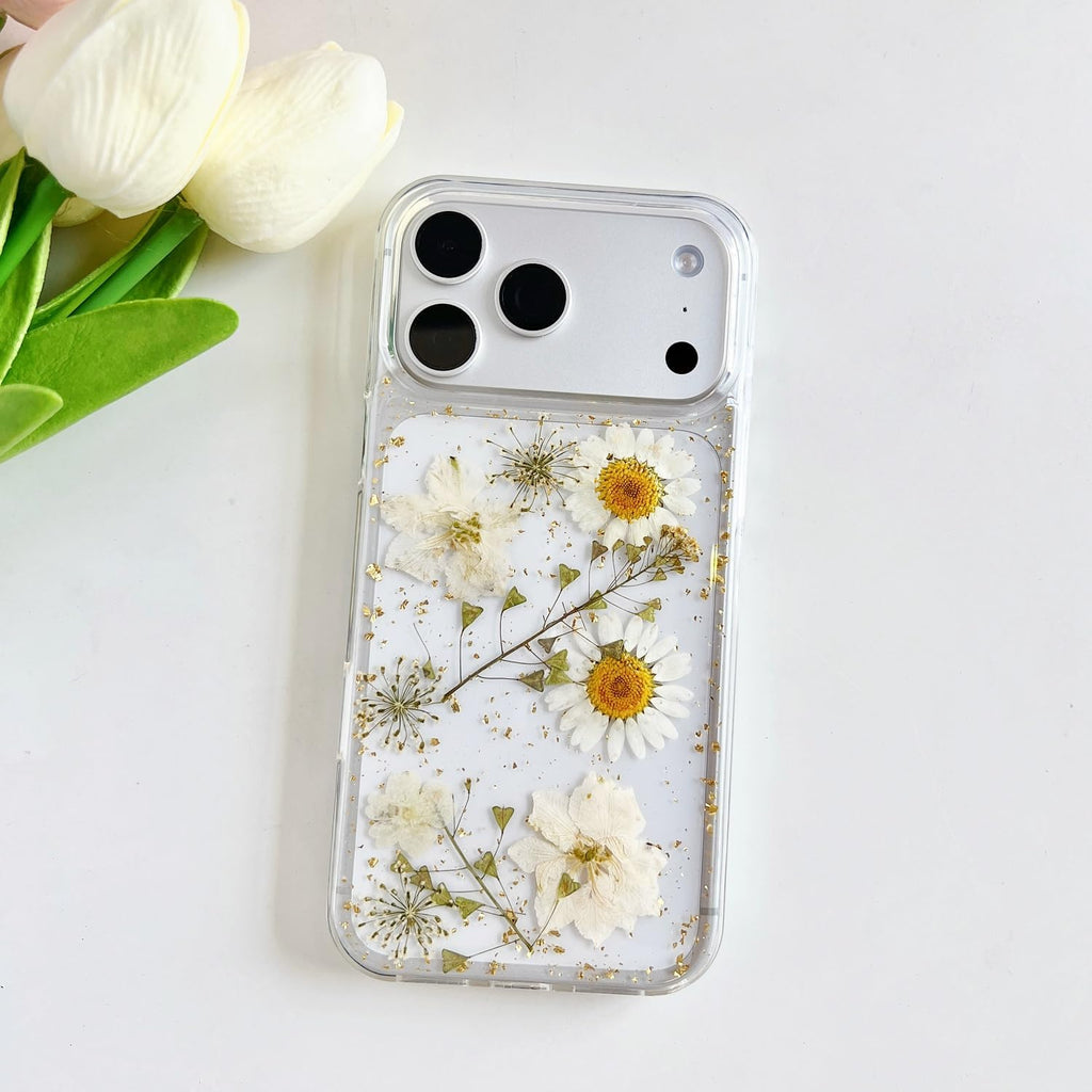 Handmade Real Dried Flower Clear TPU Phone Case