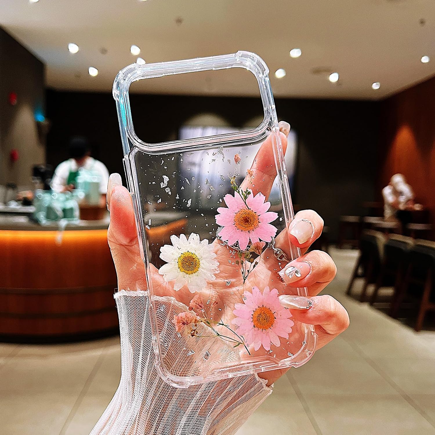 Real Handmade Dried Flower Clear TPU Phone Case