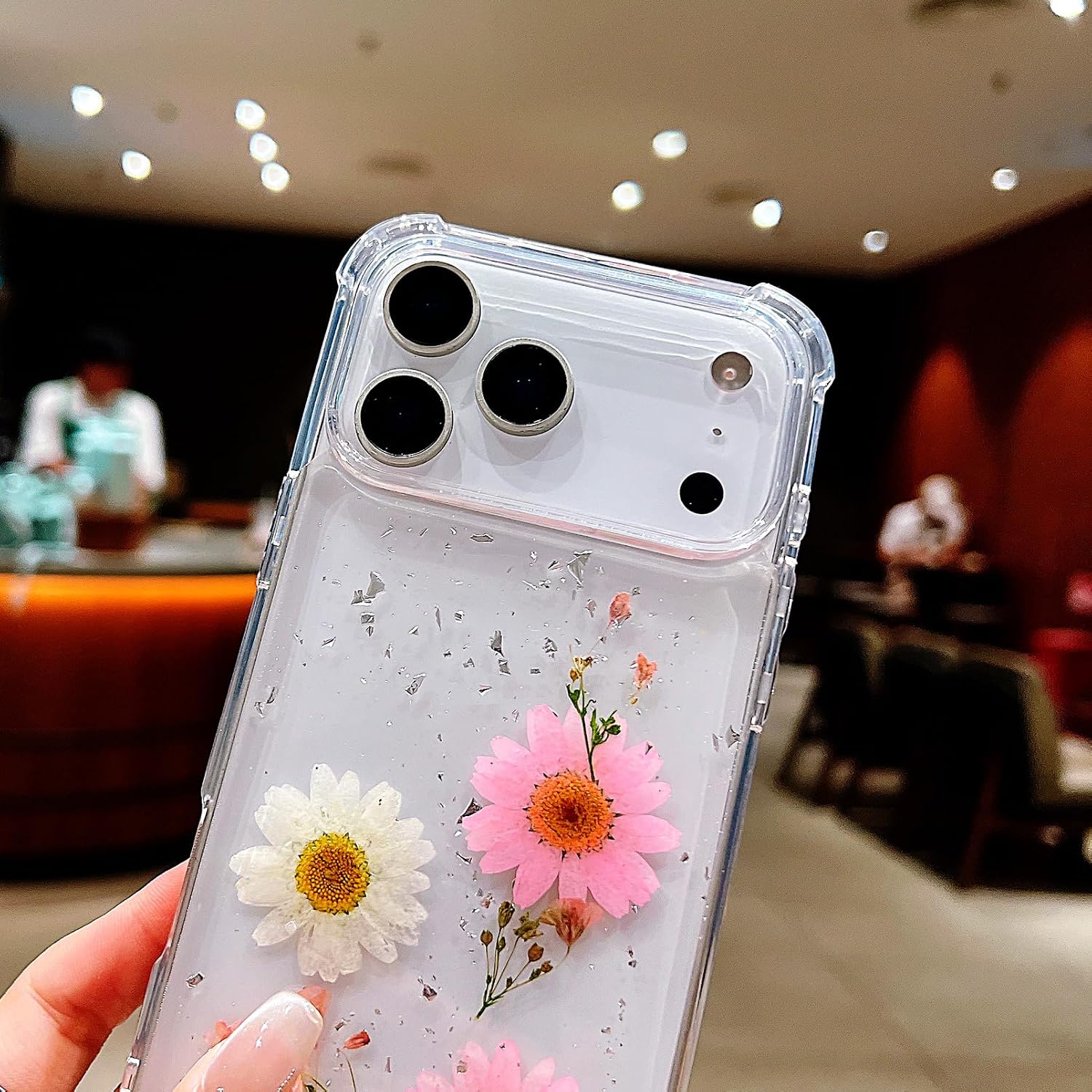 Real Handmade Dried Flower Clear TPU Phone Case